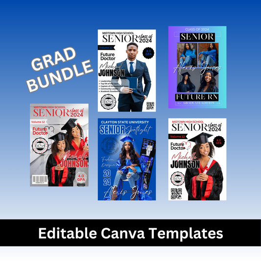 Grad Magazine Cover Template Bundle