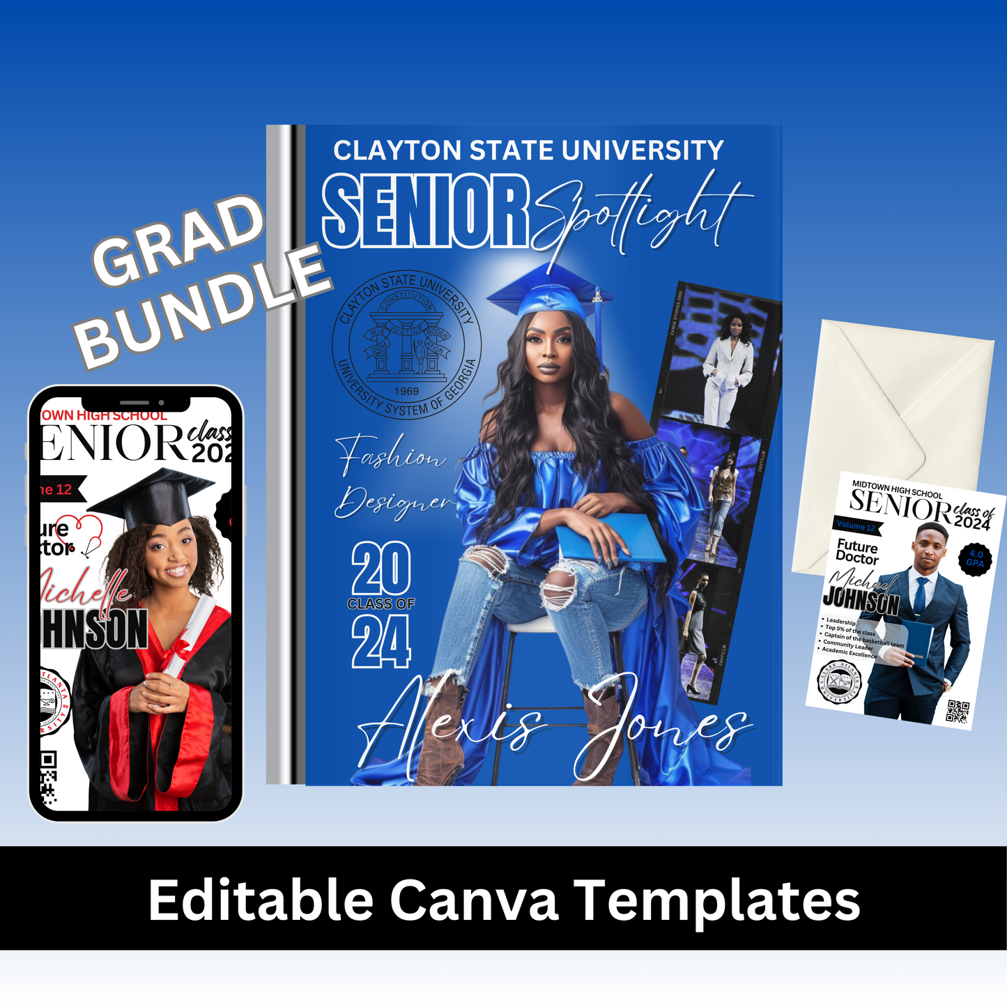 Grad Magazine Cover Template Bundle